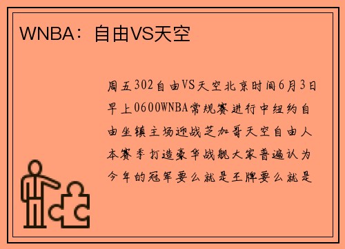 WNBA：自由VS天空